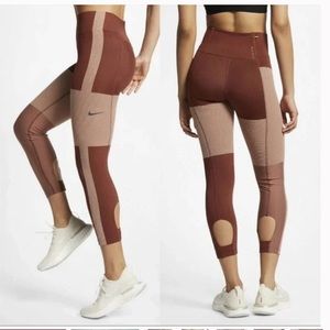 Nike Tech Pack Running Crop Tights Compression Leggings Pueblo Brown